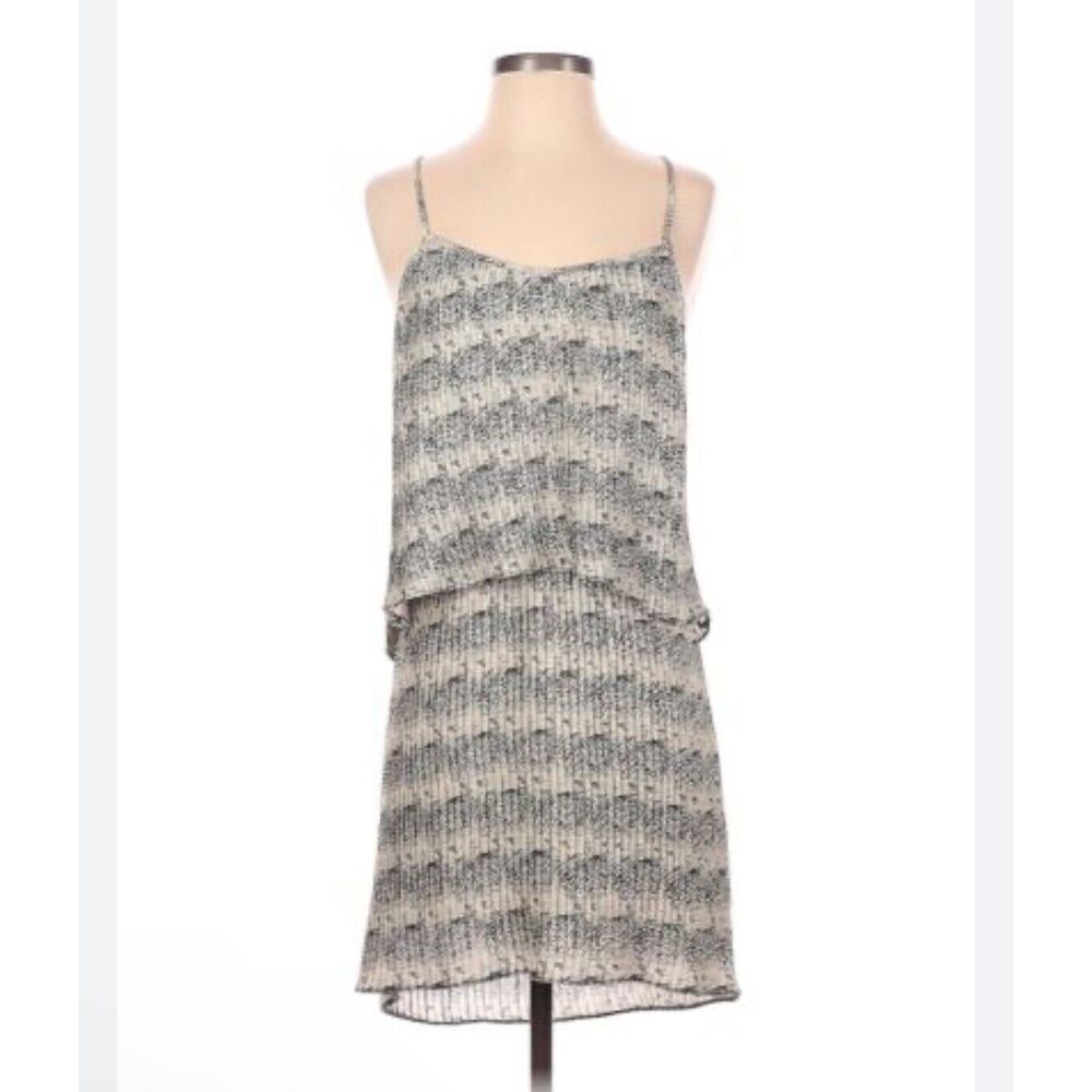Parker Pleated Mini Dress Women XS Black Tiered Spaghetti Strap‎ Chic Minimalist
